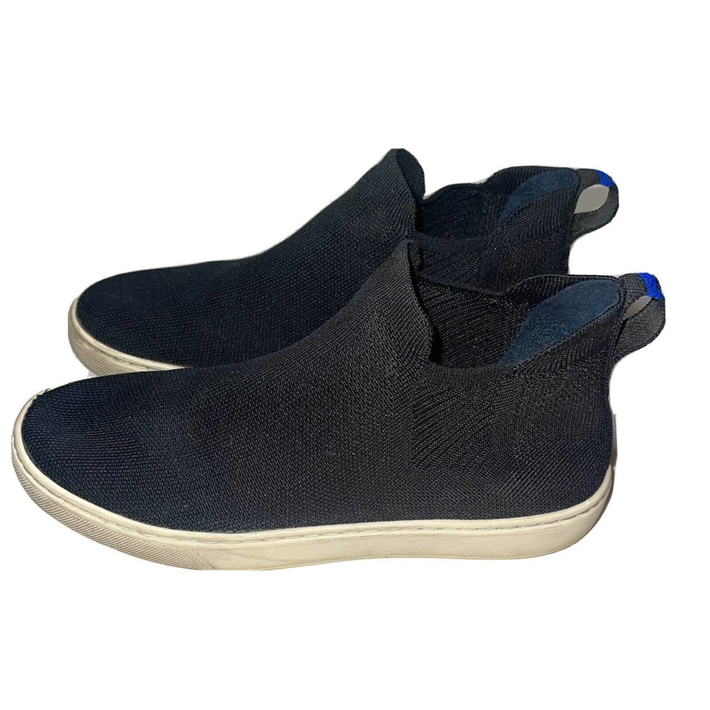Rothys The Chelsea Boot Womens 7.5 High Top Knit Sneaker Black Pull On Shoes